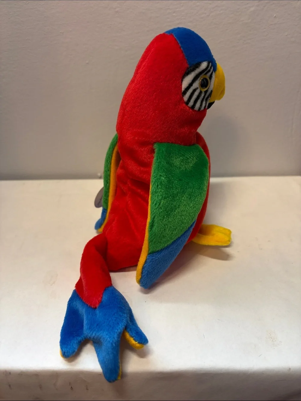 NWT Ty Multicolor Jabber the Parrot Plush Beanie Baby - Red, Green, Blue, Yellow